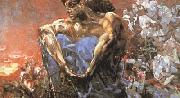 Mikhail Vrubel Seated Demon (mk19) oil painting reproduction